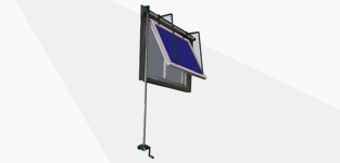 Closed insulating top-hung window for grain depot